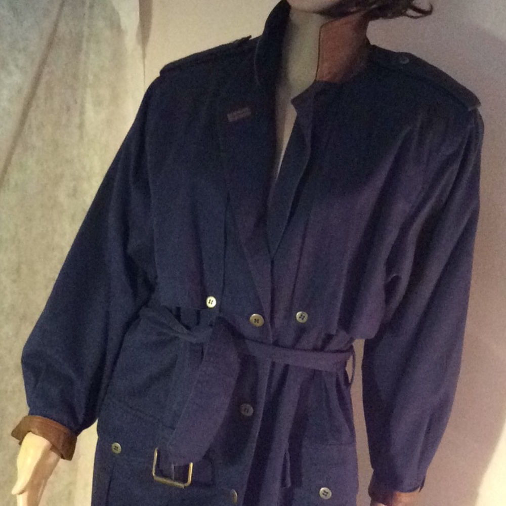 Vintage Together! Military Style Long Trench Coat - Picture 2 of 11